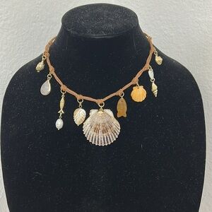 House of Harlow  Freshwater Pearl & Natural Shell Quartz & Yellow Jade necklace